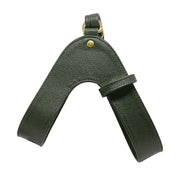 Pine green leather dog harness