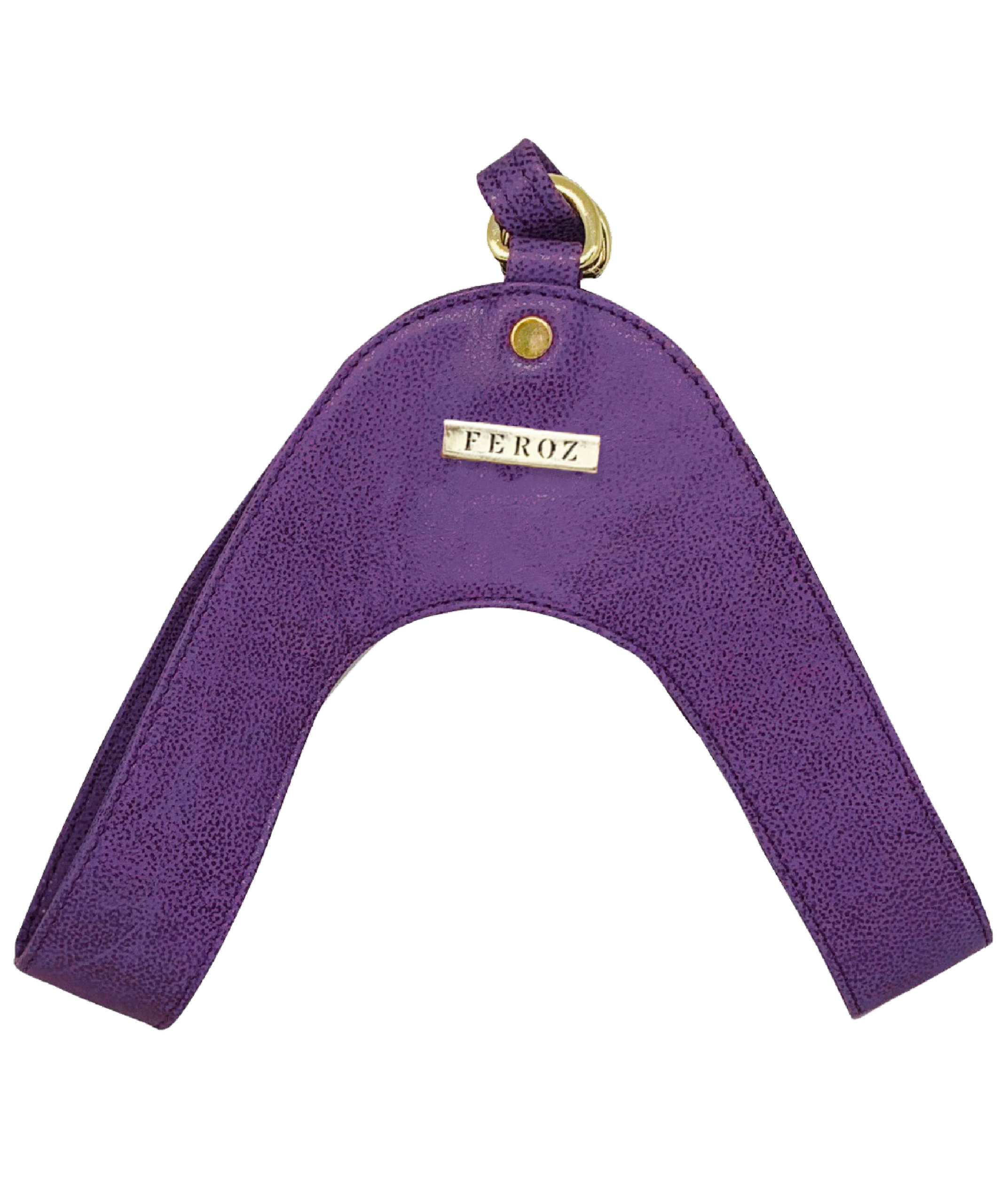 Aubergine leather dog harness