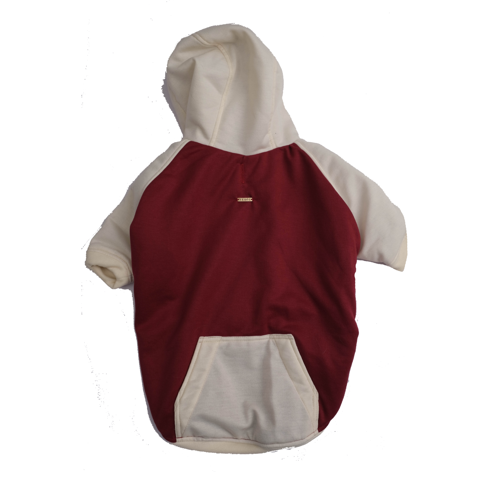 Dog Hoodie Ruby/Beige