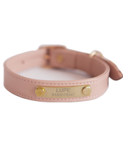 Dusty rose leather dog collar