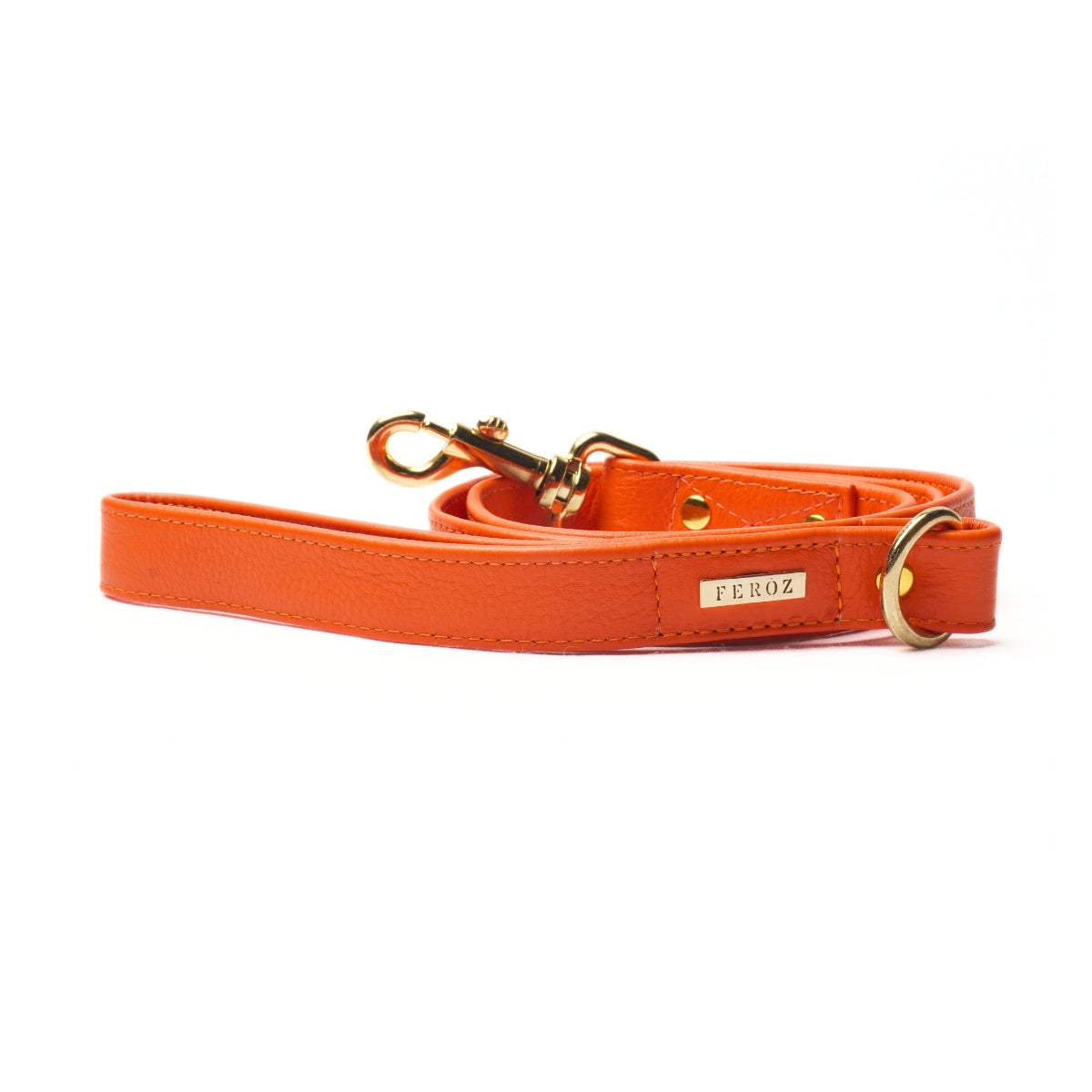 Orange leather leash