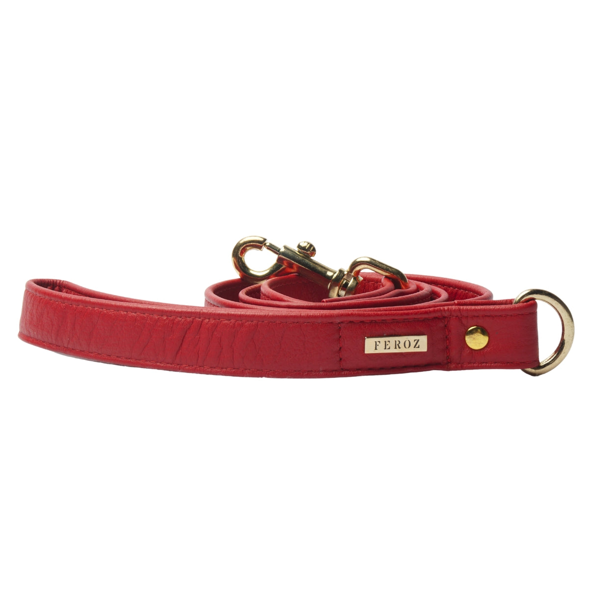 Scarlet red leather leash