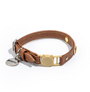 Camel Leather Cat Collar