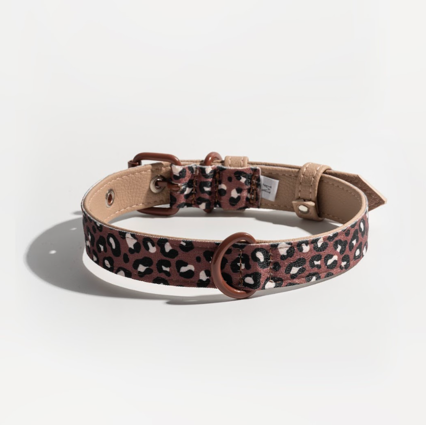 Safari Leopard Canvas Collar