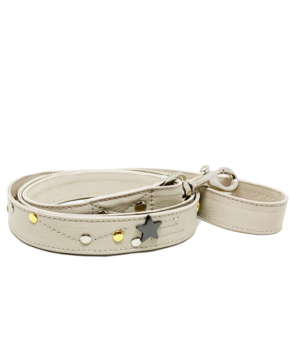 Beige Astral leather dog leash