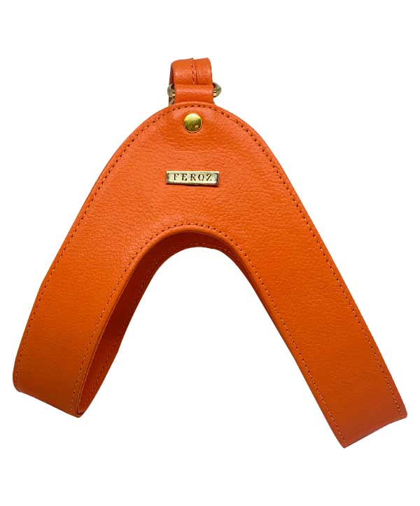Orange Leather Mania Cat Harness