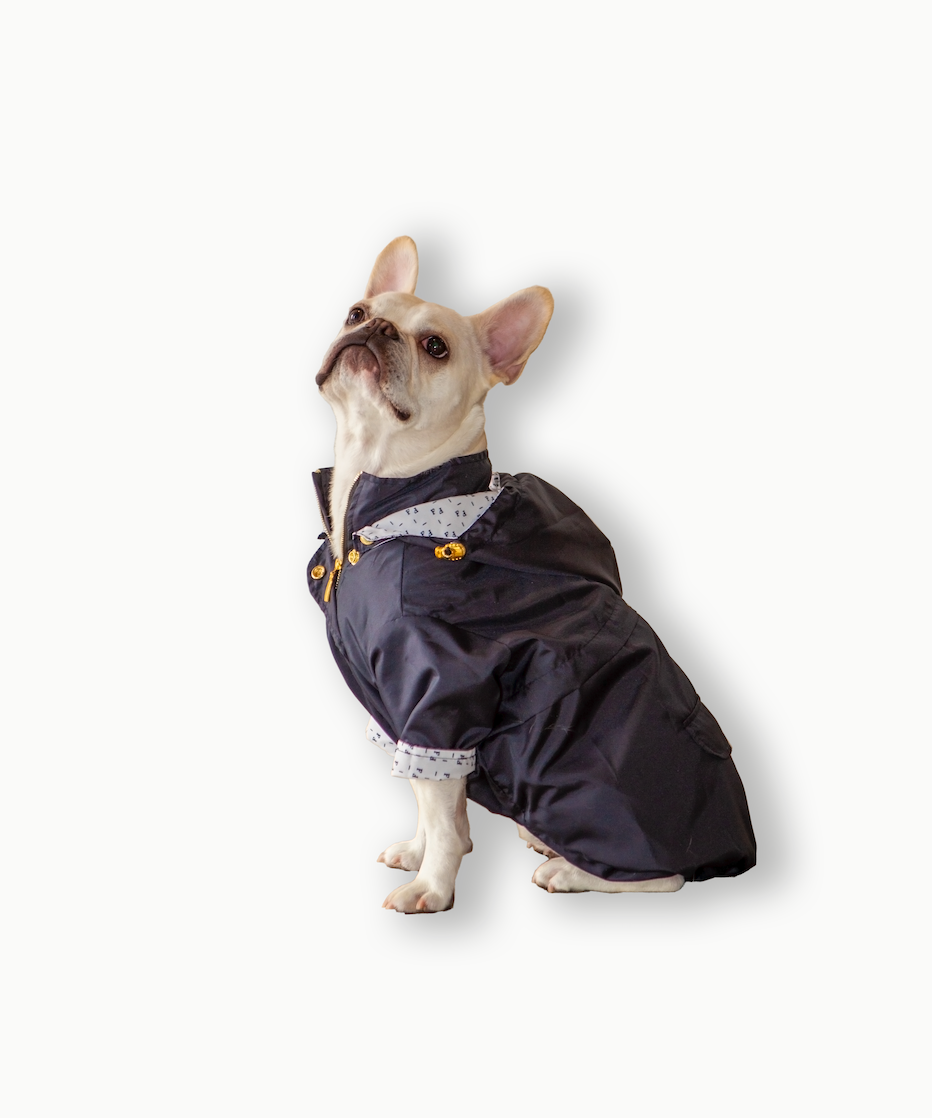 Navy raincoat